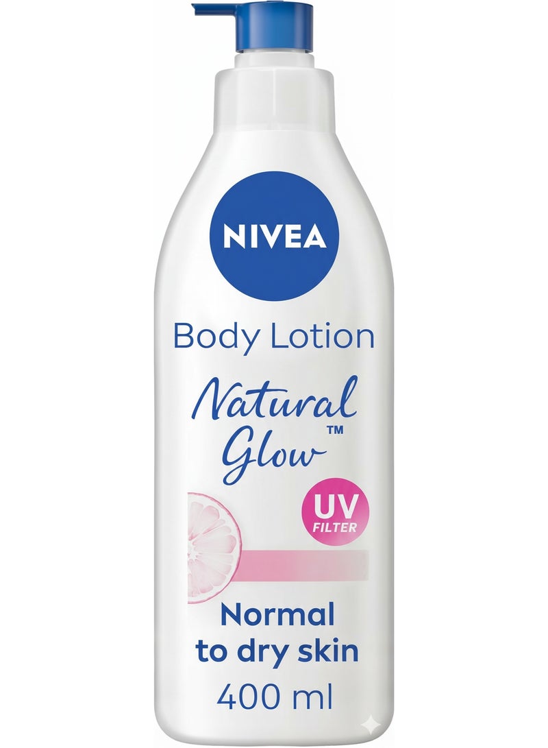 Nivea Natural Glow Body Lotion, Even Tone, Vitamin C - Normal To Dry Skin 400ml - Image 1